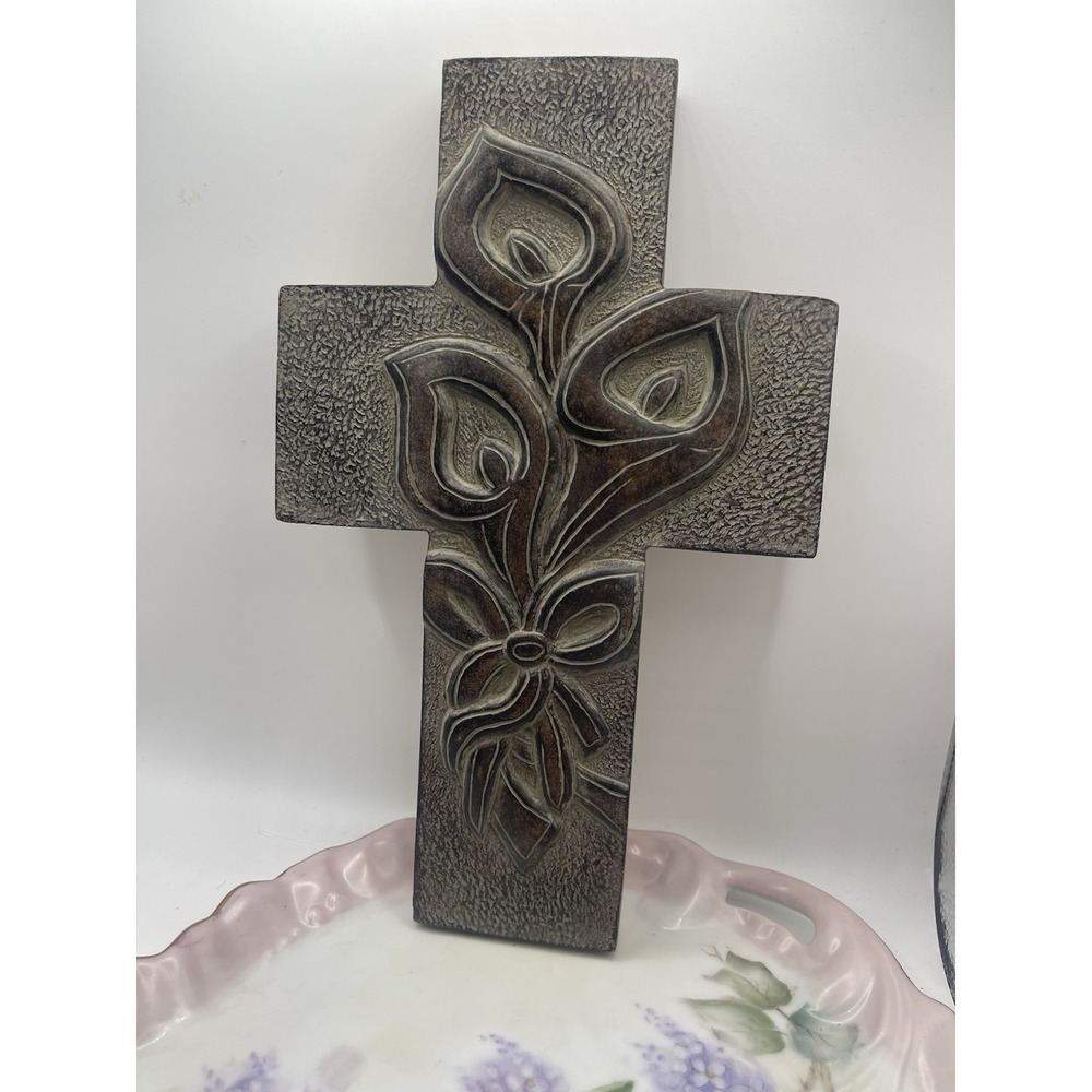 Cross Wall Hanging Canna Lilly 9.25" H x 5.25" W.